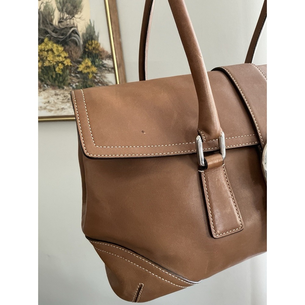 Y2K‎ vintage Hampton soho flap leather satchel shoulder bag - Picture 3 of 11